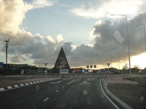 Airport Circle with Christmas Tree, Aruba.