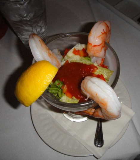 Shrimp cocktail at Scabeche, Aruba.