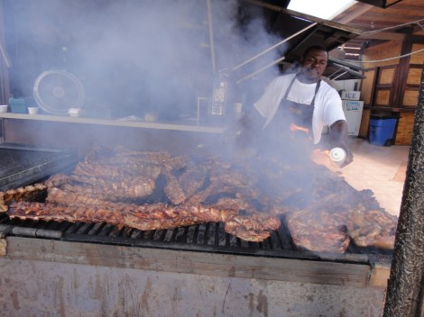 The fire's hot at Baby Back Grill, Aruba.