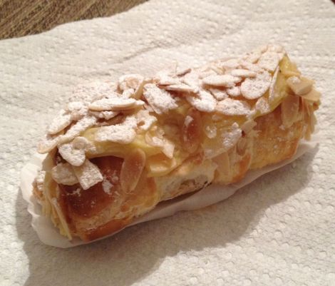 French Cannoli with almonds from Rocco's Pastry Shop, NYC.