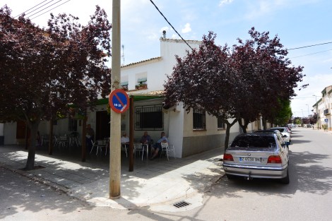 Exterior of a great little corner bar/restaurant in Belchite, Spain.