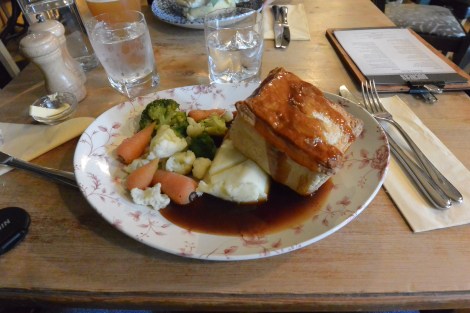 Chicken and Windsor Ham Pie at the Duchess of Windsor Pub, Windsor, England.