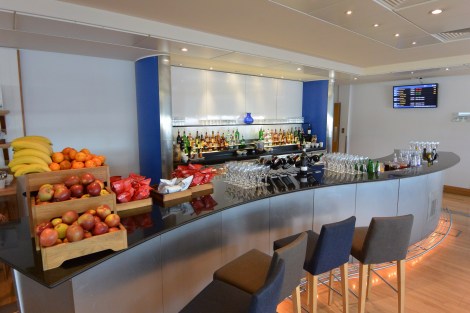 Bar at British Airways Lounge, Gatwick Airport.