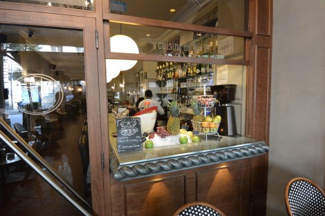 Window at Café Emma, Barcelona, Spain.