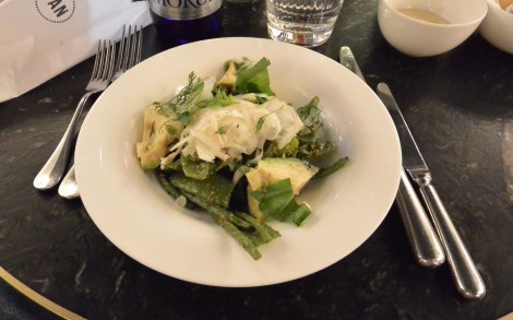 Green salad at Jaime Beriestain, Barcelona, Spain.