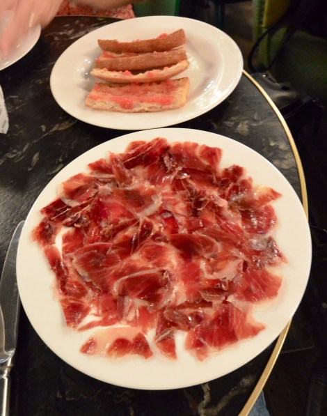 Jamón iberico at Jaime Beriestain, Barcelona, Spain.