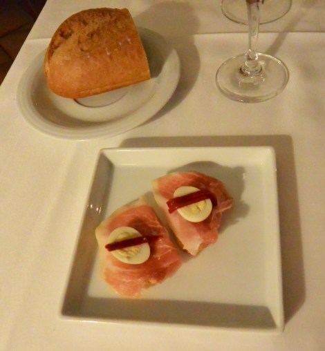 A little something to start the meal at Hotel Villa de Ábalos, Spain.