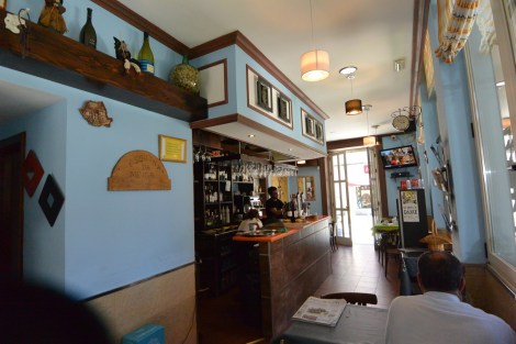 Inside restaurant Esquina de Miega, Cambados, Spain.