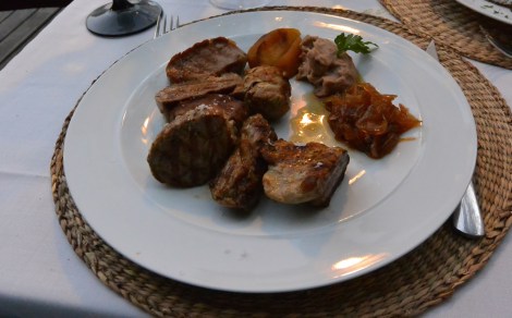 Pork loin at at Quinta de San Amaro, Meaño, Spain.