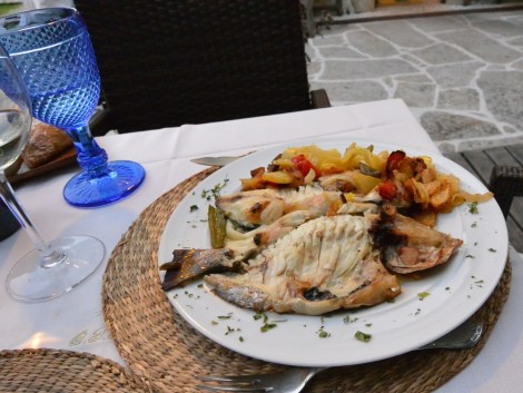 Whole fish at at Quinta de San Amaro, Meaño, Spain.