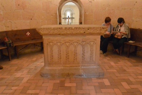 Altar inside the inner chamber at the Church of the Vera Cruz, Segovia, Spain.
