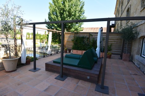 Terrace of standard room Hacienda Zorita, Valverdón, Spain.