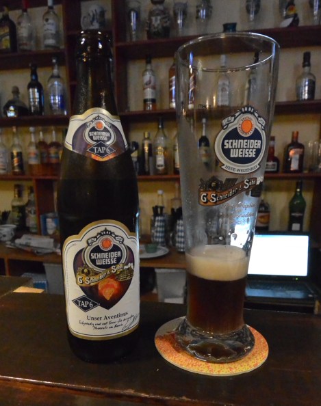 Schneider doppelbock at Bavaria German Restaurant, Aruba.