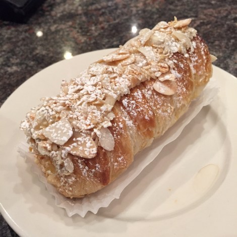 French cannoli with almonds at Rocco's Pastry Shop, NYC.